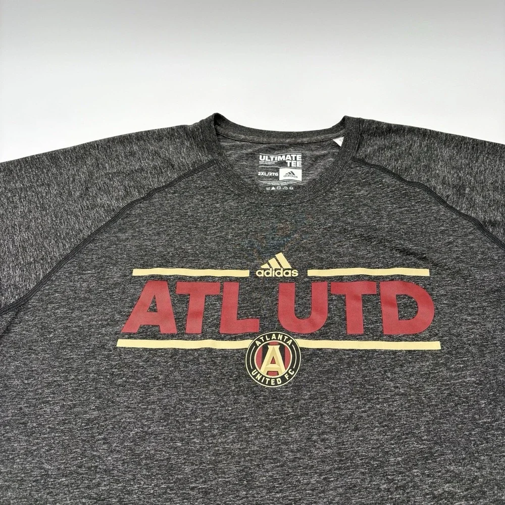Adidas Atlanta United FC Shirt Mens 2XL Gray Ultimate Tee MLS Soccer Graphic‎